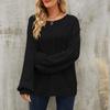 Women's Autumn and Winter Loose Round Neck Twist Solid Color Knit Sweater