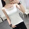 2025 Korean Style Women's Lace Camisole - Solid Color, Slimming, Sexy, Sleeveless Innerwear