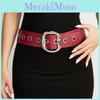 Color Fashion Solid Large Metal Buckle Decoration Women Casual Wide Belt