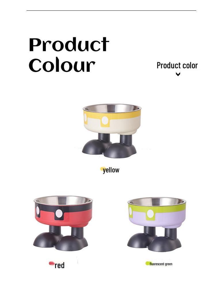 Миска из нержавеющей стали для домашних животных с защитой от опрокидывания - Нескользящая, Большая вместимость, Защита шеи для собак и кошек