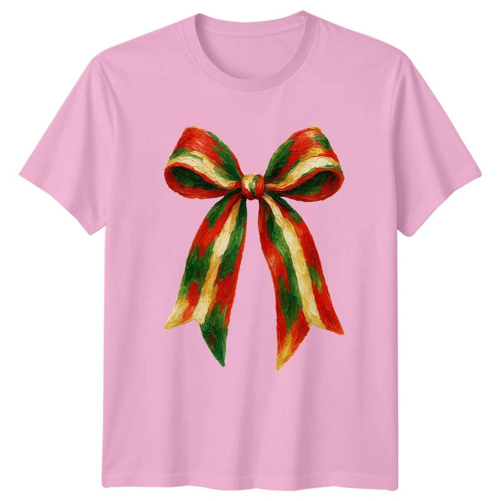 Christmas Bow Holiday Festive Unisexs TShirt Unisexs Graphic Tee Unisex Top