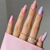 Artificial Nails Wearable Manicure Patch Macaron Color Cute Love Lover Fake Nail Patch Pink Purple White