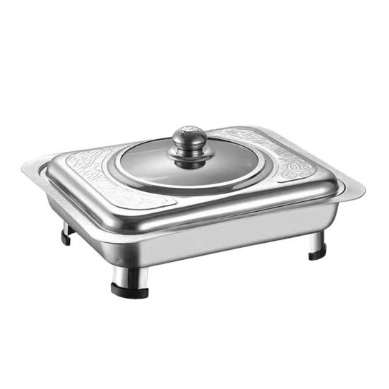 Чайник-мармит из нержавеющей стали, подогреватель для шведского стола со стеклянной крышкой, съемные ножки, тарелка для ужина для шведских столов, отелей, барбекю на открытом воздухе, кейтерингового обслуживания