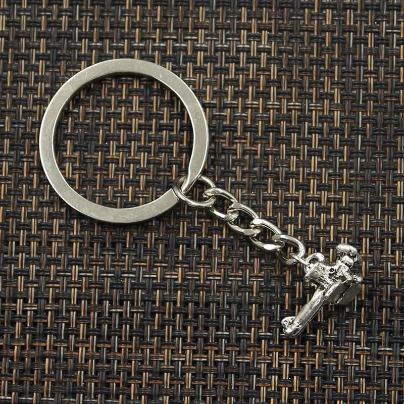 Fashion 30mm Key Ring Metal Key Chain Keychain Jewelry Antique Silver Color Plated Airplane Plane Biplane 19x9x13mm Pendant