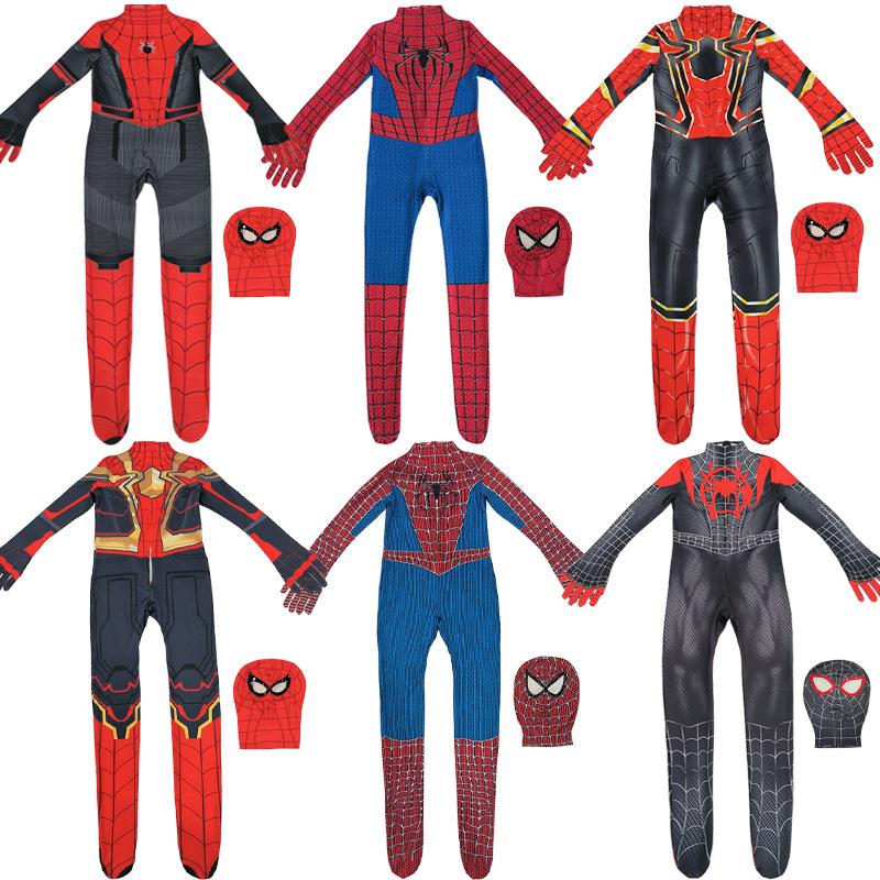 New Spiderman Cosplay Fantasy Costumes Jumpsuit for Boys Girls Miles Morales Superhero Halloween Carnival Zentai Bodysuit