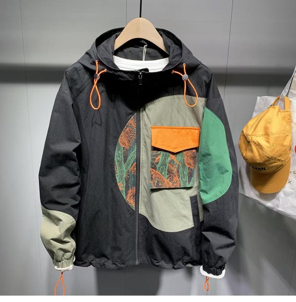 Men's Trendy Hooded Jacket: Casual Loose-Fit, Split Design for Spring & Fall Fashion