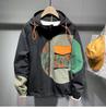 Men's Trendy Hooded Jacket: Casual Loose-Fit, Split Design for Spring & Fall Fashion