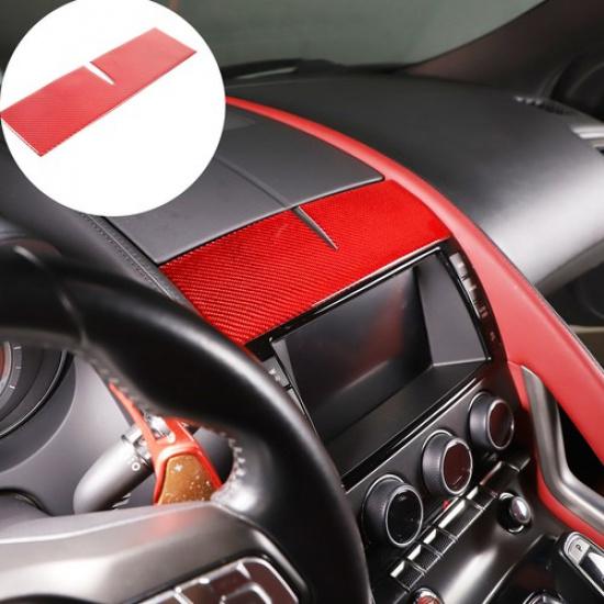 Red Carbon Fiber Center Console Panel Sticker For Jaguar F-TYPE 2013-