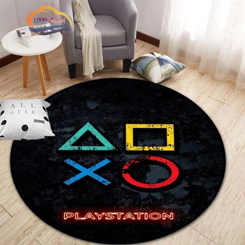 3D игровой контроллер круглый ковер, коврик для гостиной, спальни, детской комнаты, круговая игровая декорация подарок