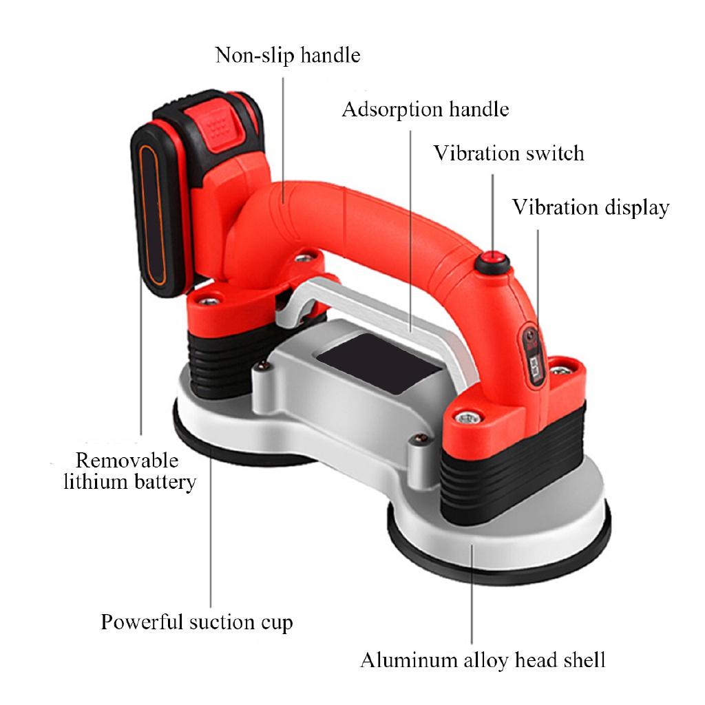 21V Protable Tiling Tiles Machine 60-120mm Tiles Vibrator Suction Cup Adjustable Automatic Floor Vibrator Leveling Tool