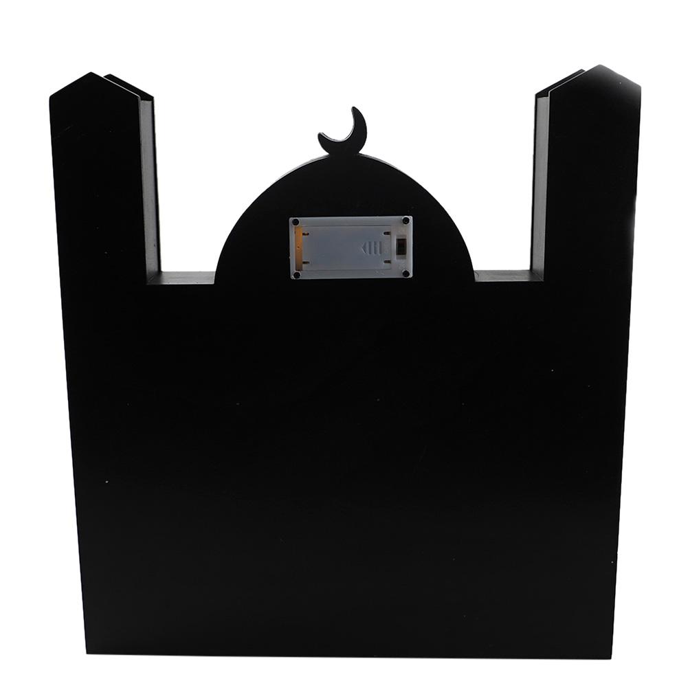 Замок Рамадан Деревянный календарь обратного отсчета DIY Адвент календарь Деревянный ящик Украшение со светодиодной подсветкой для Ид Мубарак