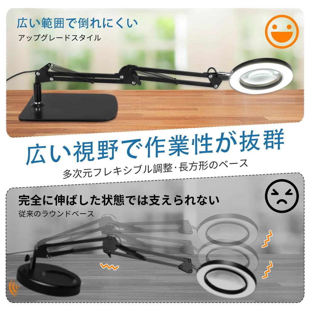 2024 Новая 10-кратная лупа со штативом и светодиодной подсветкой Идеально подходит для угла Непрерывно USB Идеально для и 2-в-1 Свет, Работа, Настольный, Регулировка 360°,