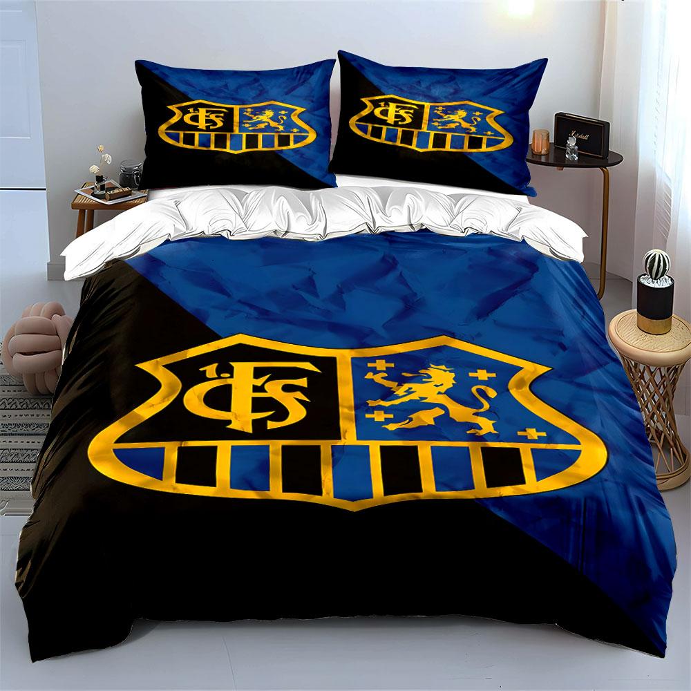 "Blue Shield with Lion and Stripes Design" Print Bedding Set Duvet Cover Pillowcases (1* Duvet Cover 2* Pillowcases Do Not Include Comforter)