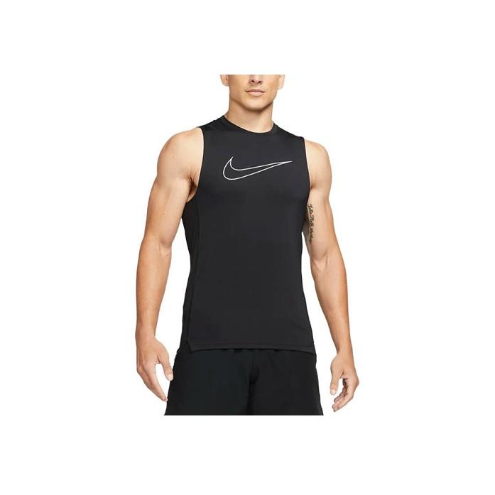 Nike Дышащая майка с круглым вырезом и логотипом Pro Dri-FIT, мужские топы черного цвета DD1977-010