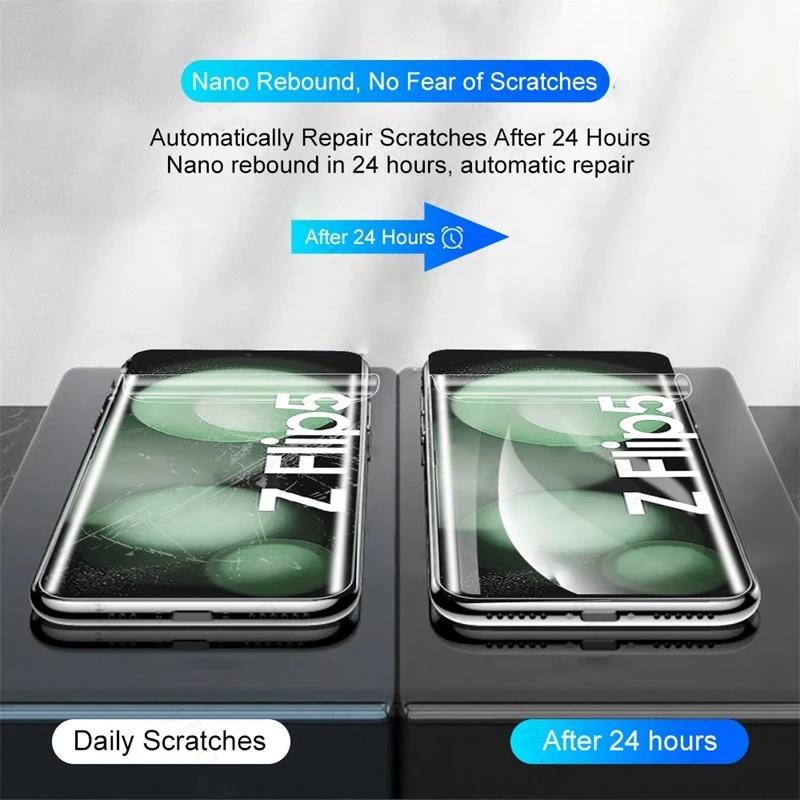 2+2+2 6 шт. Flip 6 HD закаленное стекло маленький протектор экрана + мягкая гидрогелевая пленка + пленка для объектива для Samsung Galaxy Z Flip 6 / Flip 5 5G прозрачная защитная