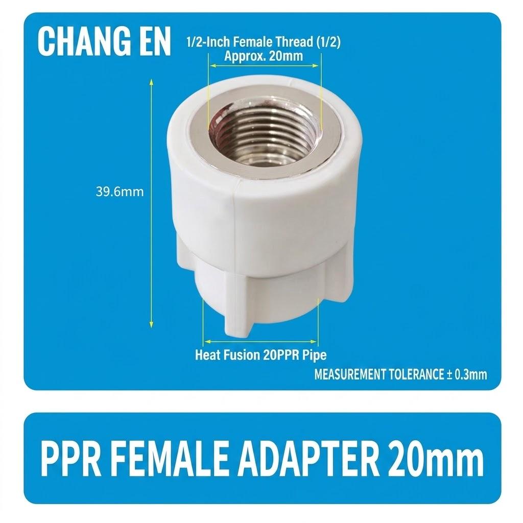 PPR Pipe Fittings Kit (20mm & 25mm) - Thickened Heat Fusion Elbow, Tee, Straight Coupling, Union & Adapter Connectors for Home Plumbing