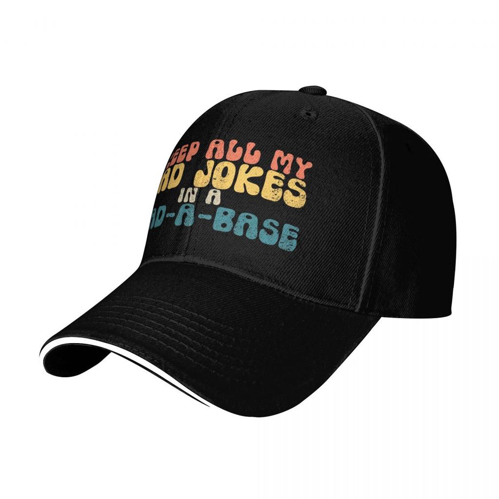 Baseball Caps I Keep All My Dad Jokes In A Dad-A-Base Funny Casquette Female Male Outdoor Summer Hats