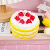 Simulation Strawberry Birthday Cake Squeeze Toy PU Decompression Squishy Fingertip Toy Pony Cake Pressure Relief