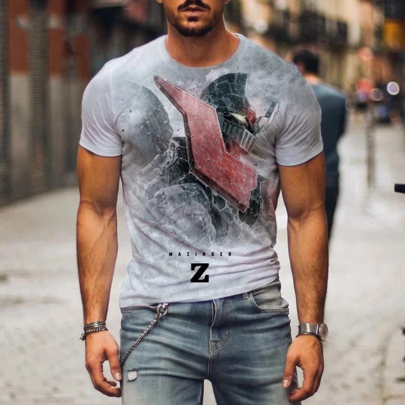 Горячая Распродажа Футболка Mazinger Z для Мужчин Аниме Робот 3D Печать Короткий Рукав Футболки Женские