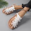 Large Size Flat Sandals Women's Mezzie Flowers Large Size Bohemian Beach Sandals
