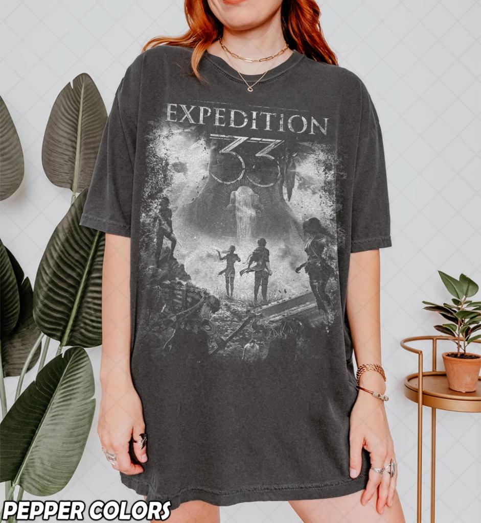 Vintage Clair Obscur Expedition 33 Shirt Dark Aesthetic Fan Tee Graphic TShirt Gift for Women and Unisex Unisex Women TShirt