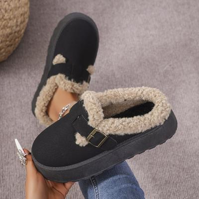 Женские тапочки 2024 года, новые зимние туфли на плоской подошве для женщин, плюшевые зимние теплые толстые модные тапочки, женские тапочки, Zapatos De Mujer