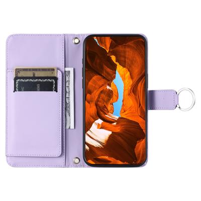 Для Xiaomi Redmi Note 14 Pro+ 5G/Note 14 Pro 5G/Poco X7 5G Кожаный чехол-кроссбоди с кольцом-пряжкой, кошельком и подставкой, ромбовидный чехол для мобильного телефона