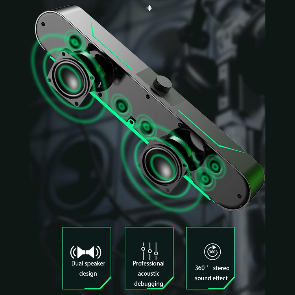A39 Компьютерная акустическая система объемного звучания Bluetooth-динамик Проводная акустическая система Стерео сабвуферная звуковая панель для ноутбука ПК Геймера RGB Cool Light