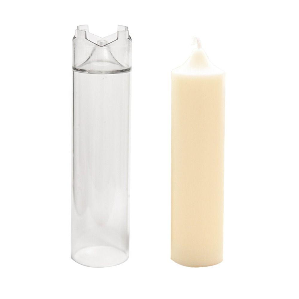 Supplies Party Clay Tools Clear Plastic Cylindrical Candle Mould Cake Decoration Church Soap Molds