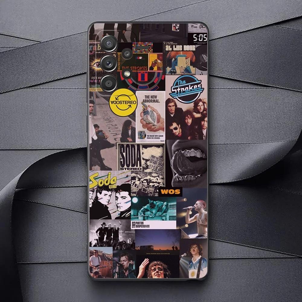 Band SODA S-STEREO Phone Case For Samsung Galaxy A13,A21s,A22,A31,A32,A52,A53,A71,A80,A91 Soft Black Phone Cover