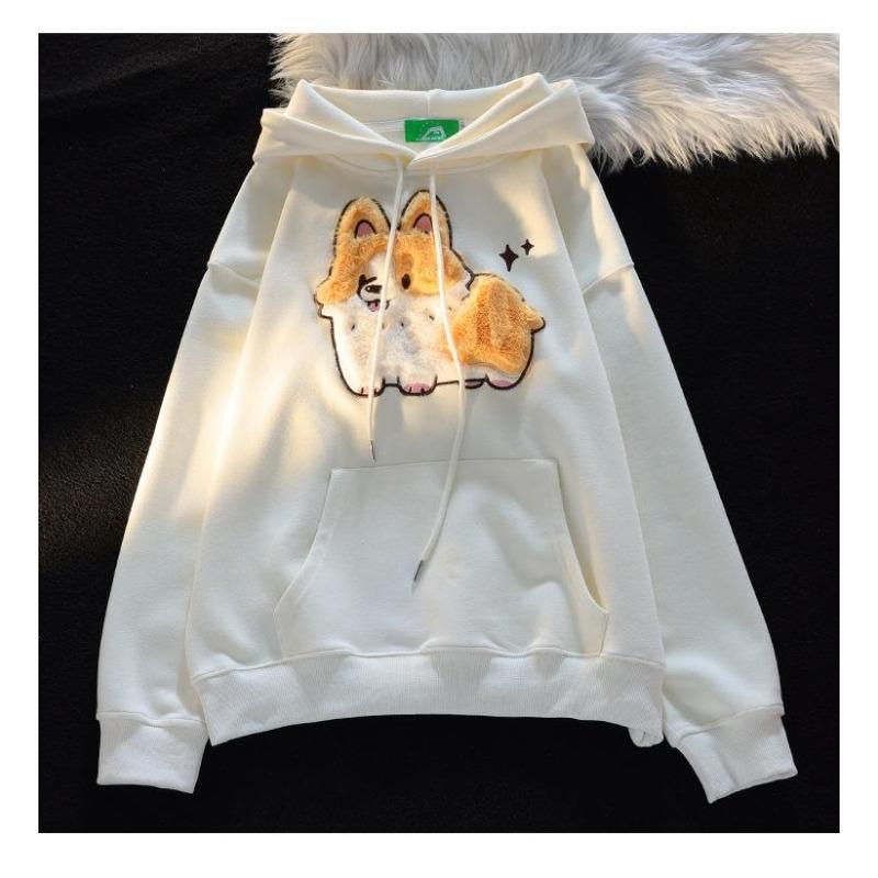 Ladies Fashion Casual Long Sleeve Round Neck Hoodie Pullover Top With Pockets