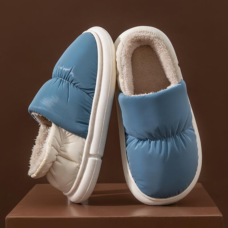 Cotton Slippers Women's Winter Bag Heel Velvet Home Indoor Warm Thick-soled Waterproof Postpartum Confinement Cotton Shoes