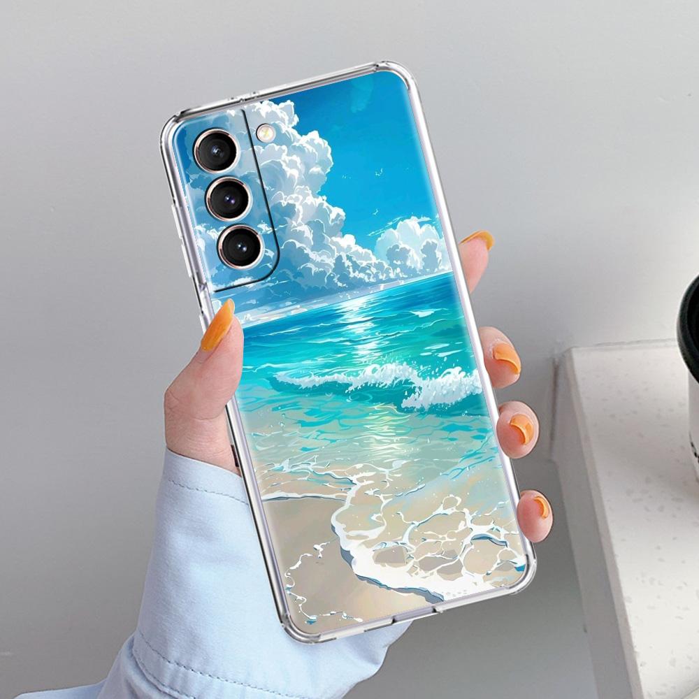 Чехол для телефона Samsung Galaxy S26 S25 S24 S23 S22 Ultra S20 S21 FE 5G Plus Мягкий прозрачный чехол Океанский дельфин