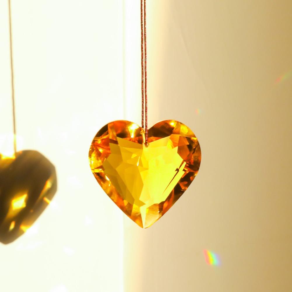 45mm Crafts Hanging Pendant Heart Hanging Heart Suncatcher Dreamy Crystal Wind Chime Xmas Gift