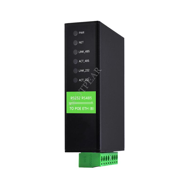 Промышленный последовательный серверный модуль RS232/RS485 - RJ45 Ethernet на DIN-рейку