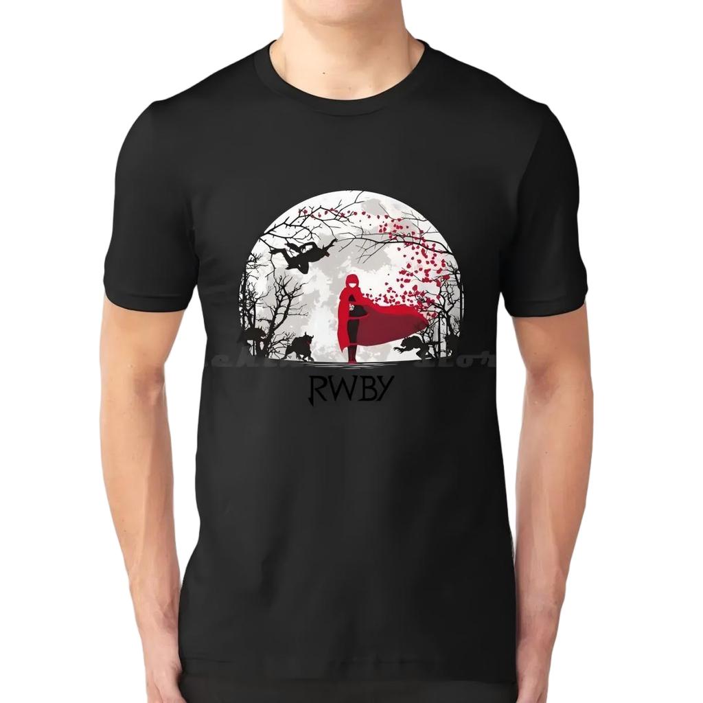 RWBY Ruby Rose Moon Silhouette Black T-Shirt