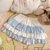 Милая мини-юбка с оборками Женская в японском стиле Каваий А-силуэта Короткая юбка Контрастного цвета Лоскутная юбка Одежда Y2k Харадзюку