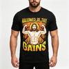 Fitness Christian Themed Tee Shirt Funny Hallowed Be Thy Gains Jesus Print Unisex Short Sleeve Casual Top for Gym and Street