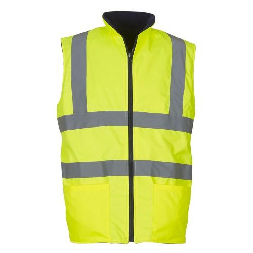 Yoko Unisex Adult Reversible Fleece Hi-Vis Body Warmer