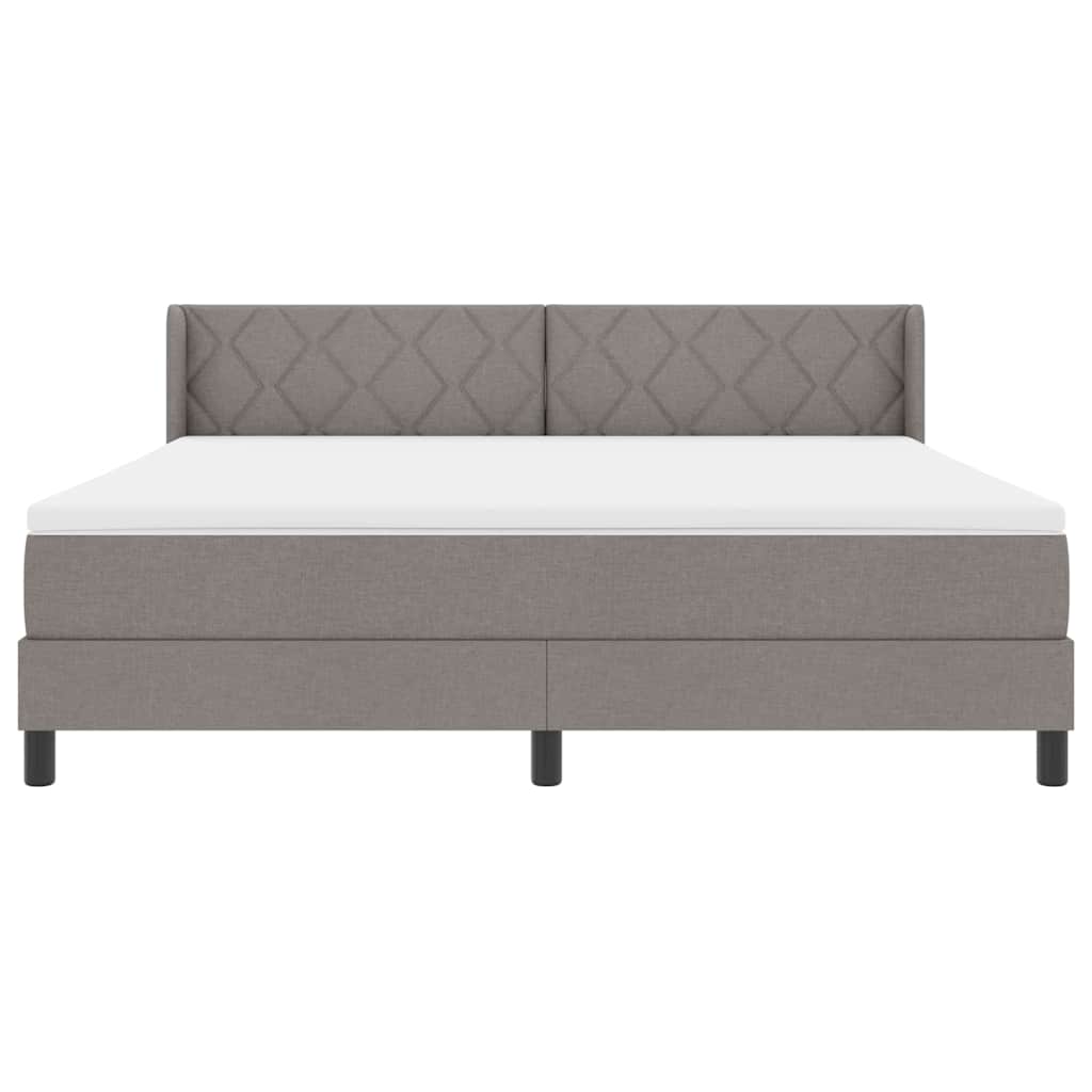 Box Spring Bed with Headboard Taupe 200 x 180 cm Fabric