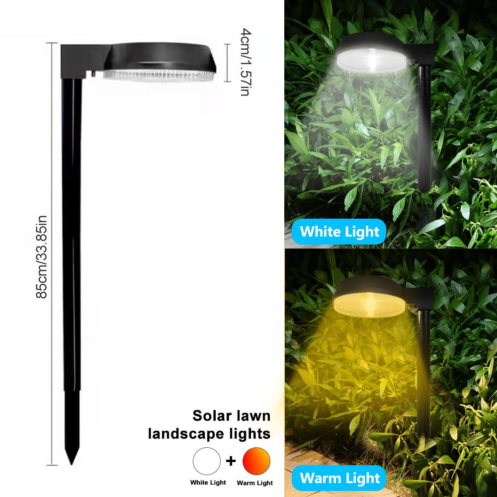 Солнечный газонный светильник, уличный светильник для дорожек, водонепроницаемый, яркий, ландшафтный светильник для дорожек, подъездных путей, газона, сада, теплый белый цвет