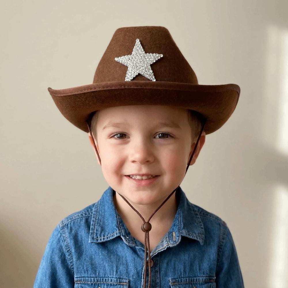 Rhinestone Summer Sun Hat Sparkling Kids Bucket Hat Cool Western Cowboy Hat  Dress-Up