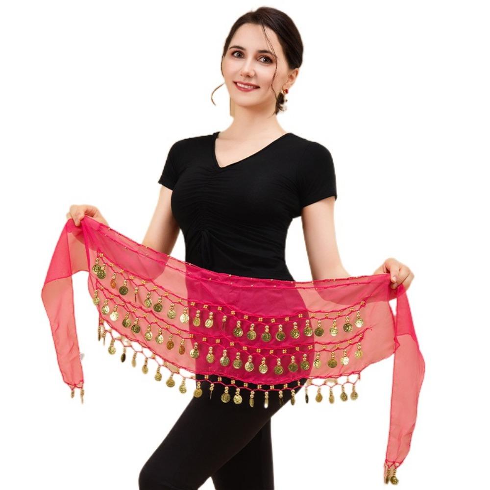 Adjustable Bellydance Waist Chain Gold Color Coins Dancing Waist Belt  Stage Performance
