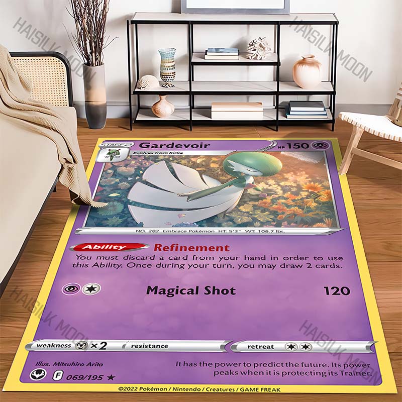 15 SIZES P-Pokemon Mimikyu Gardevoir Cards Print Carpets Bedroom Living Room Sofa Study Rug Children's Room Large Decorative Mat