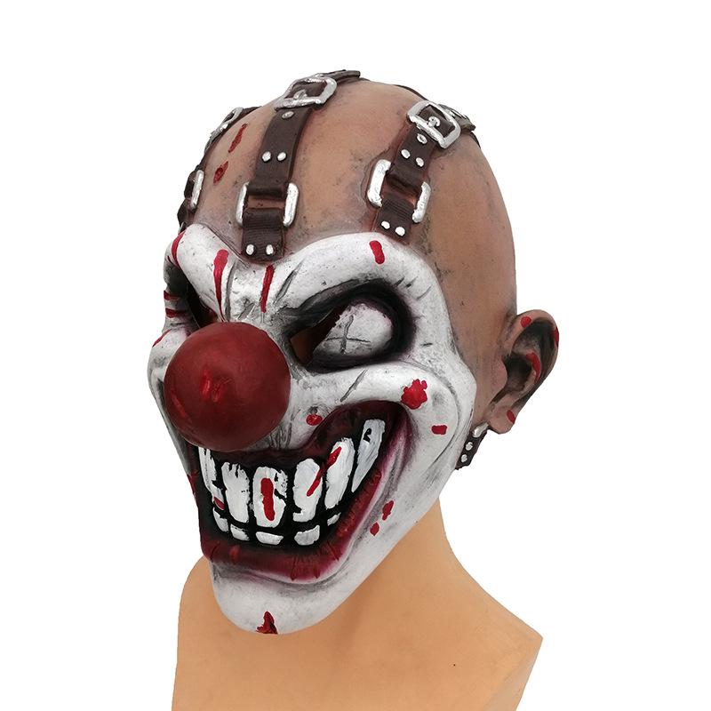 New Halloween Horror Clown Mask Game Character Latex Headgear Party red-nosed clown prop
