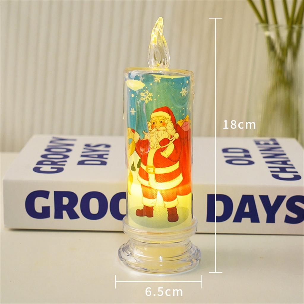 Рождественская свеча светодиодная электронная свеча атмосферное украшение со встроенным печатным свечным светильником праздничное украшение