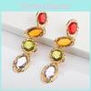 Стильные Креативные Разноцветные Серьги с Драгоценными Камнями Сплав Гальваническое Покрытие
