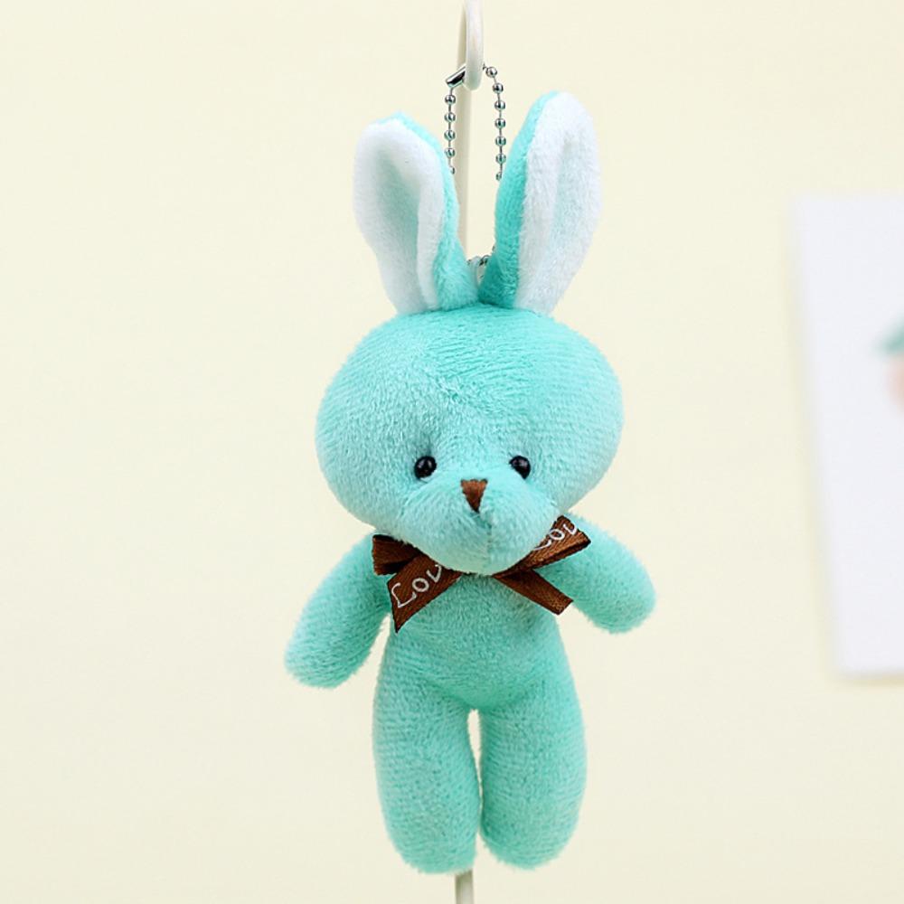 with Bow Tie Mini Teddy Dolls 16cm Keychain Pendant Cute Stuffed Rabbit  Kids