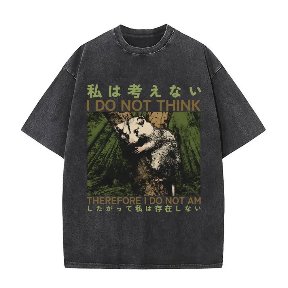 Countless Horrors Await But I Remain Faithful To The Cheese T Shirt Funny Japanese Style Mouse Rat Retro Washed Tshirt Unisex
