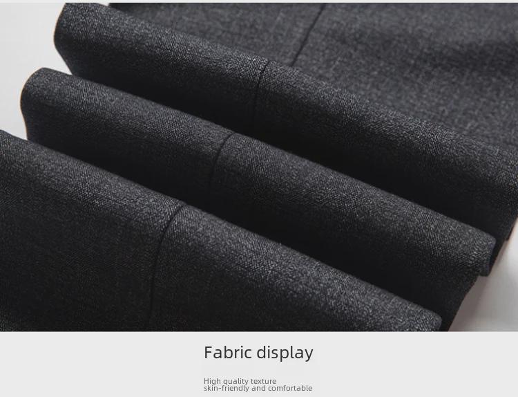 Мужские брюки прямого покроя из высококачественного легкого делового костюма класса люкс